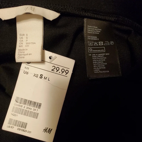 H&M skirt faux suede with crochet black with blue purple NWT size S - Picture 4 of 4